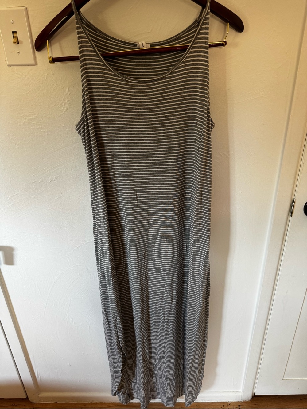 Striped Gray & White Maxi dress